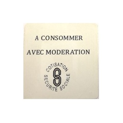 Etiquette RF 8,2 Mhz 40x40 mm "A CONSOMMER AVEC MODERATION"